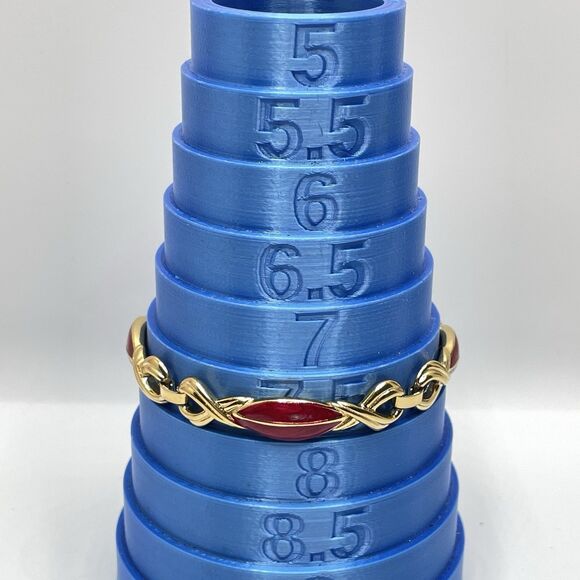 Trifari Vintage Gold Tone Red Enamel Link Bracelet Box Closure 7.5 in Stunning - Picture 5 of 9